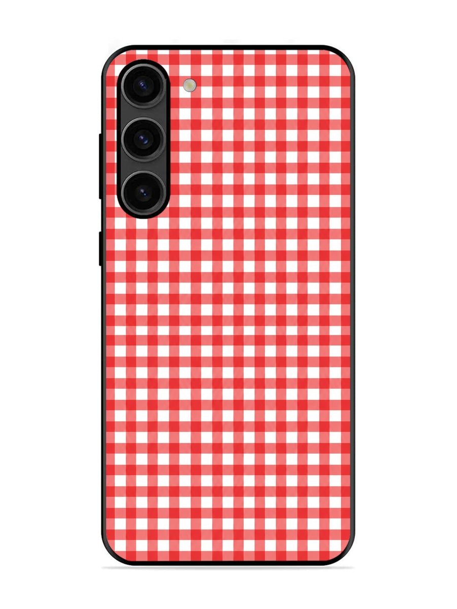Samsung Galaxy S23 Plus 5G Gingham Checks Red