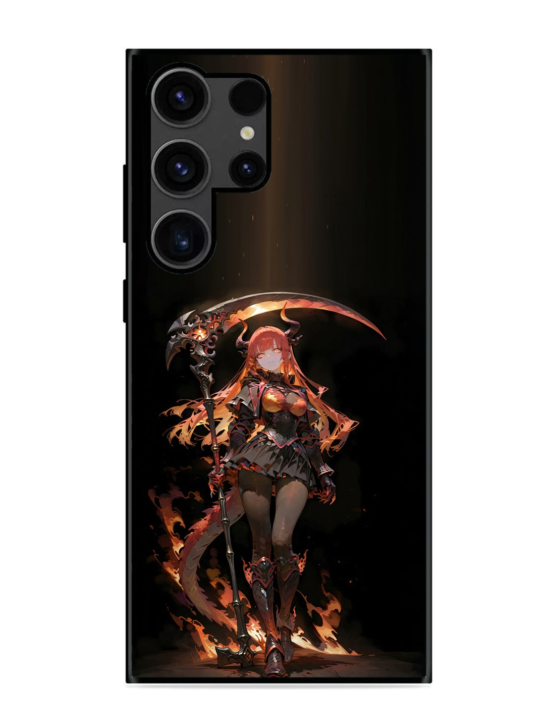 Samsung Galaxy S23 Ultra anime-girl-sycthe-red-hair-horn