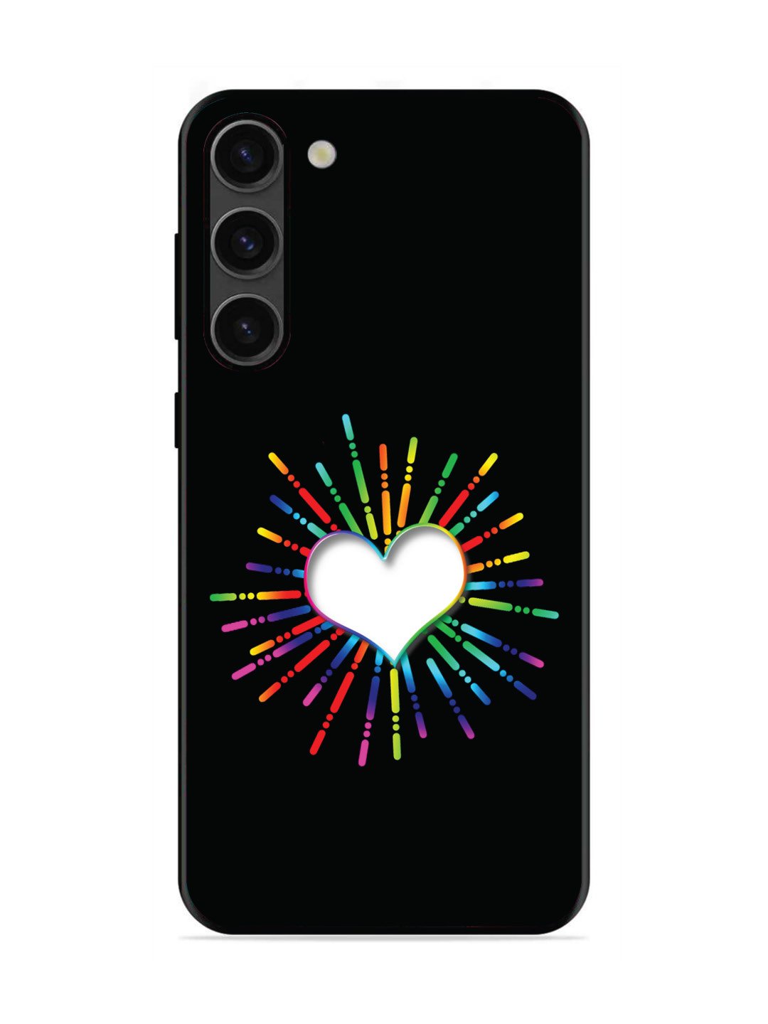Samsung GALAXY S23 5G Colourful Heart on Black