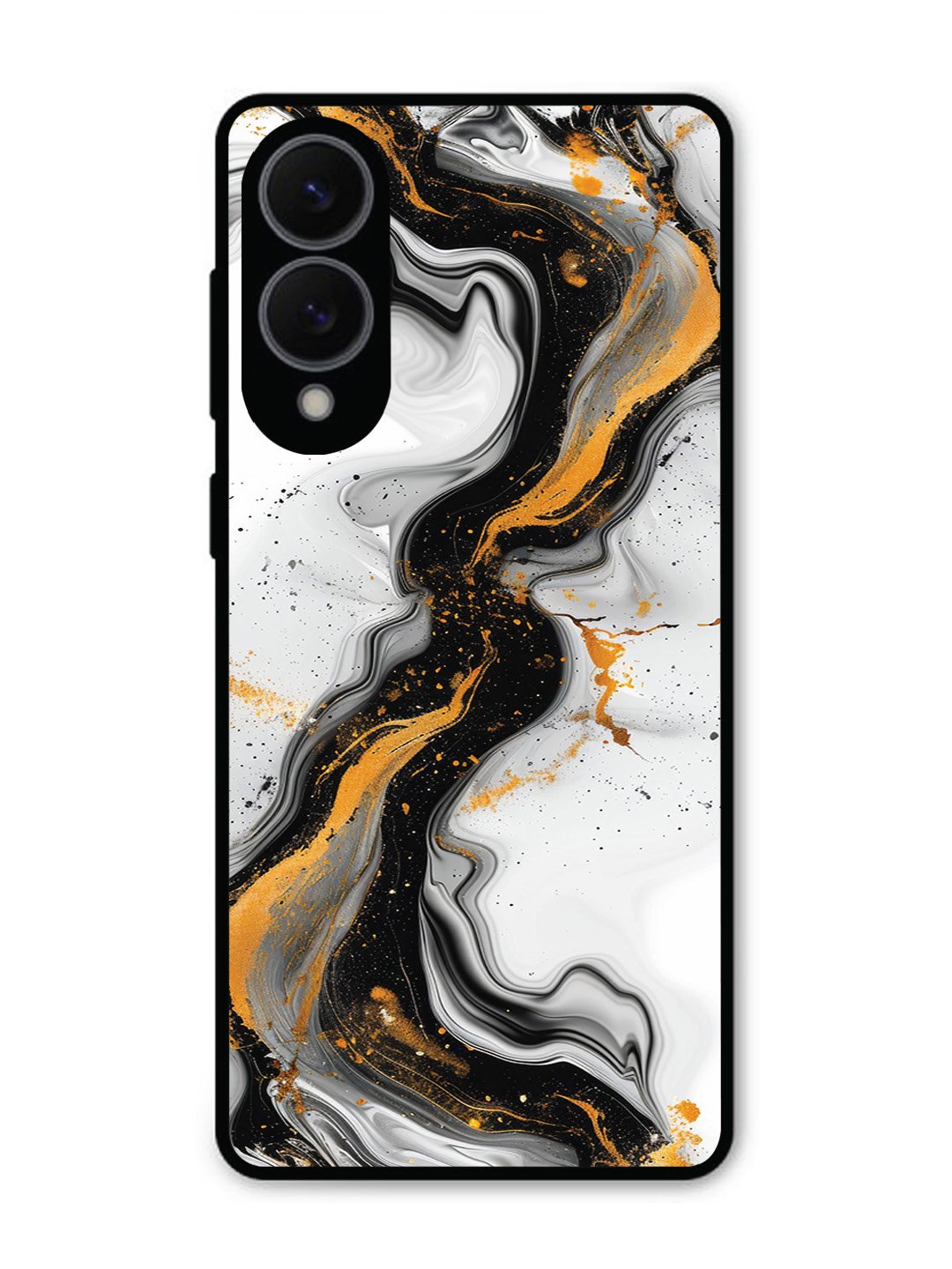 Samsung Galaxy S25 Edge Black And Golden Marble Essence