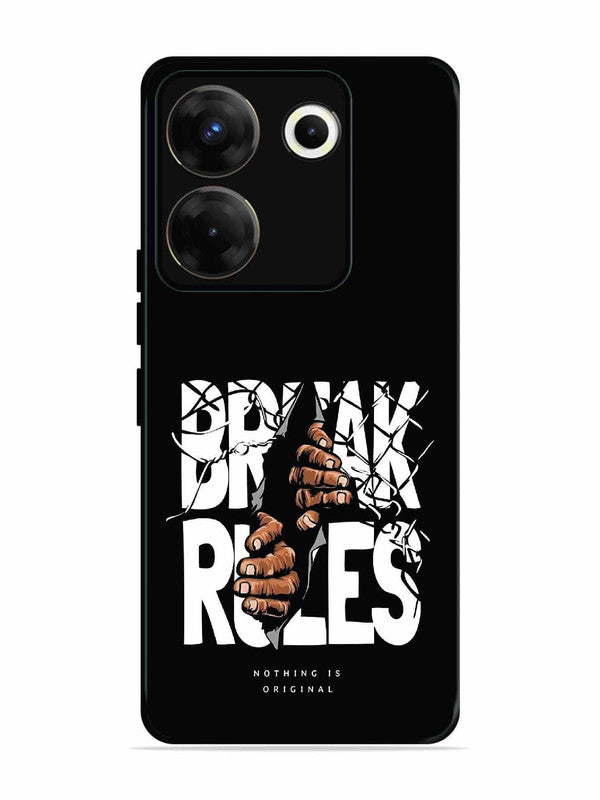 Tecno camon 20 Pro Break Rules Gritty Typography Art