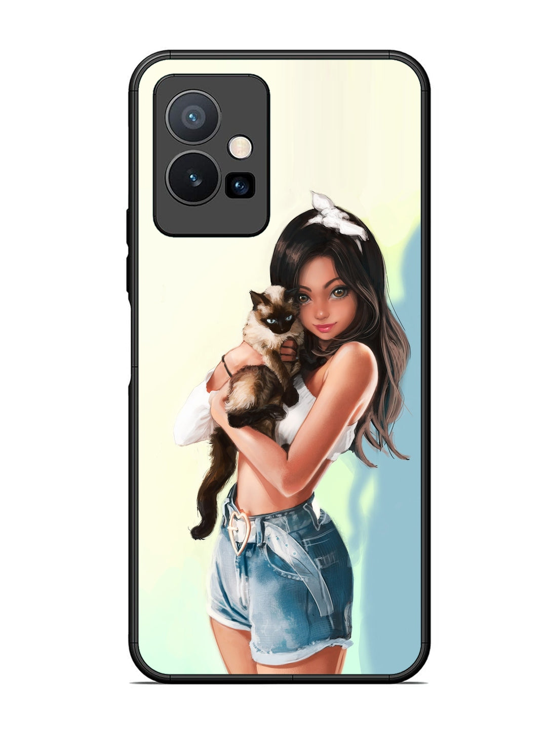 Vivo T1 5G Cute Girl with Cat