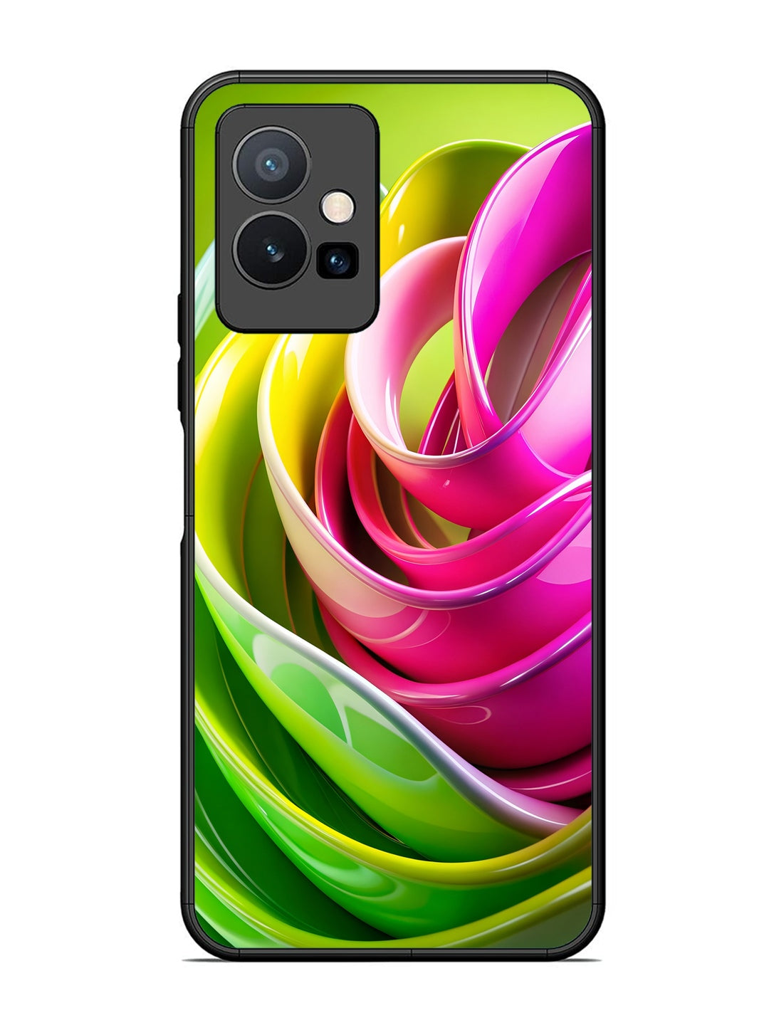 Vivo T1 5G Vibrant Swirl Glossy Ribbon Art