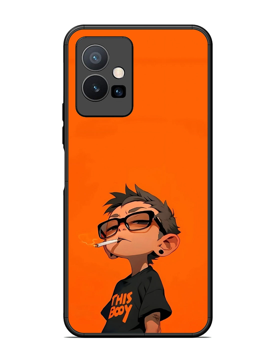 Vivo T1 5G Vibrant Orange Attitude Cartoon