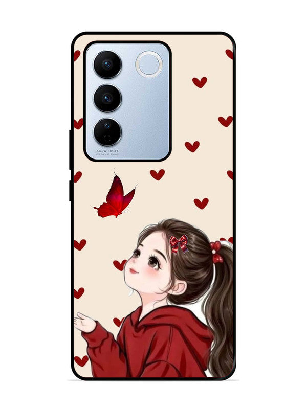 Vivo V27 Pro 5G Beautiful girl with red butterfly