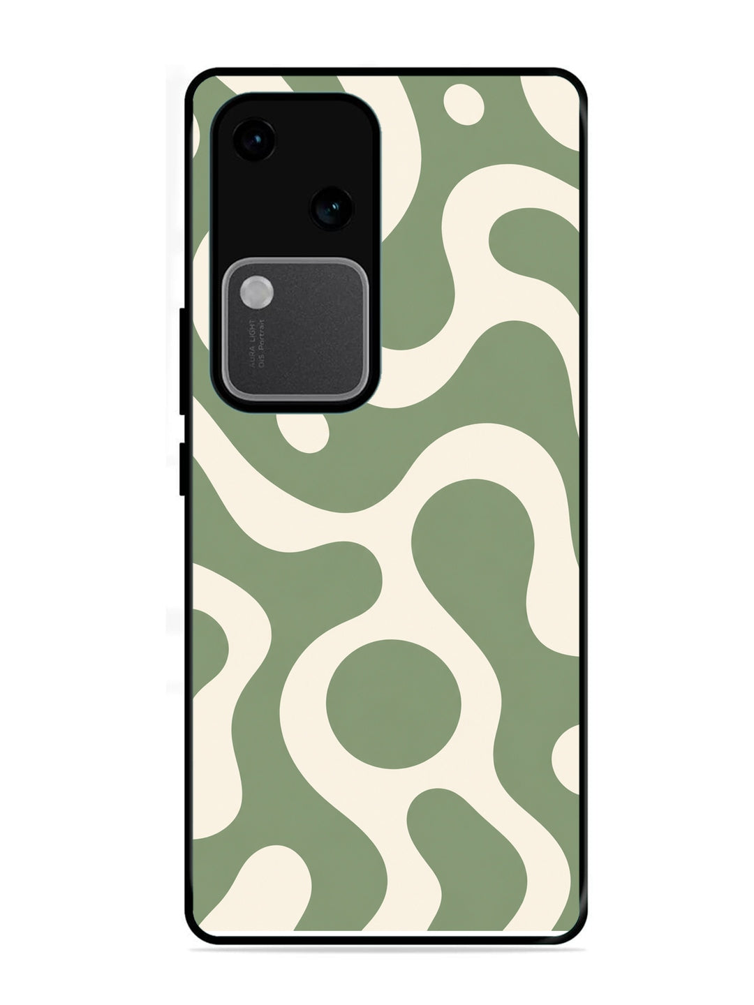 Vivo V30 5G Fluid wave pattern Dark Sage Green