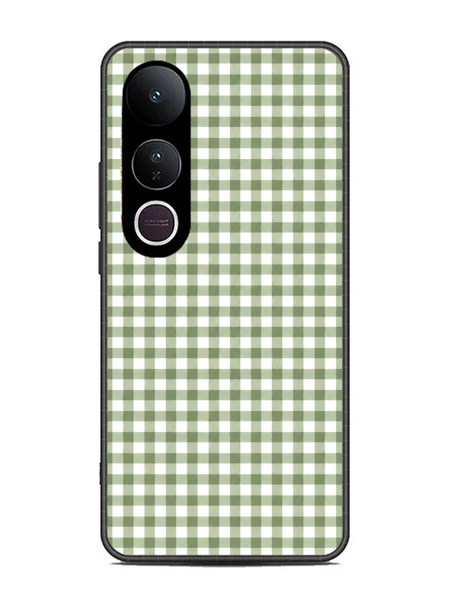 Vivo V50 Lite Gingham Checks Sage Green