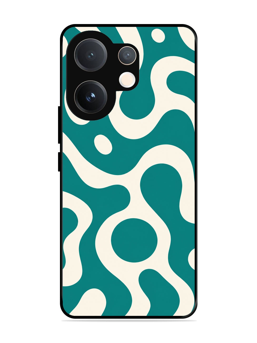 Vivo V60 Fluid wave pattern Teal Green