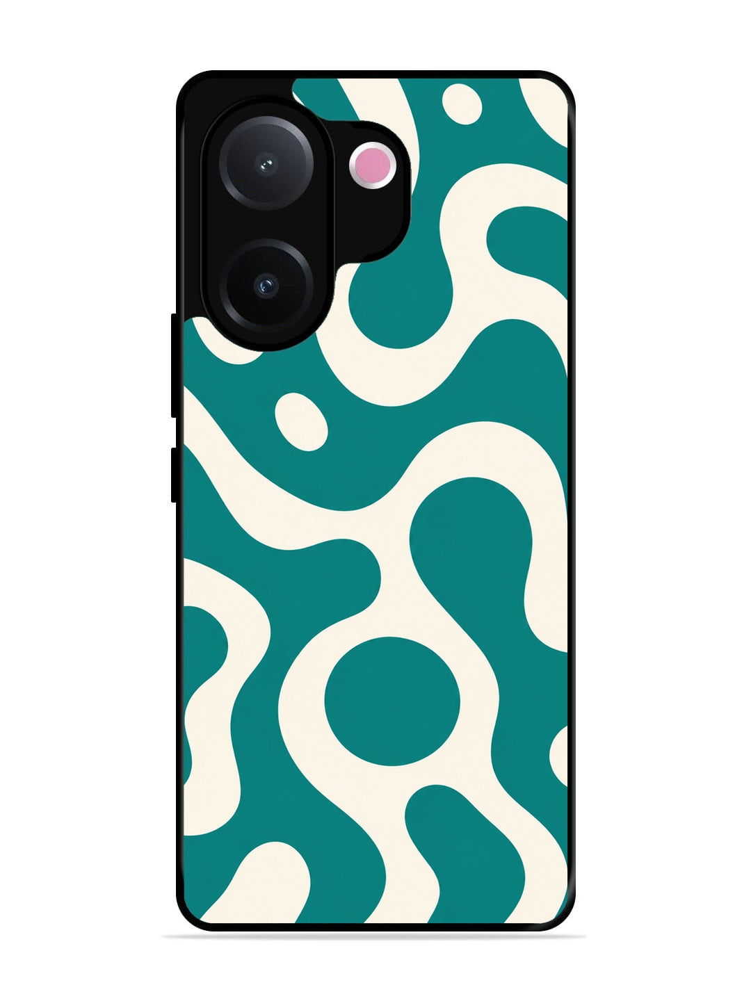 Vivo V60e Fluid wave pattern Teal Green