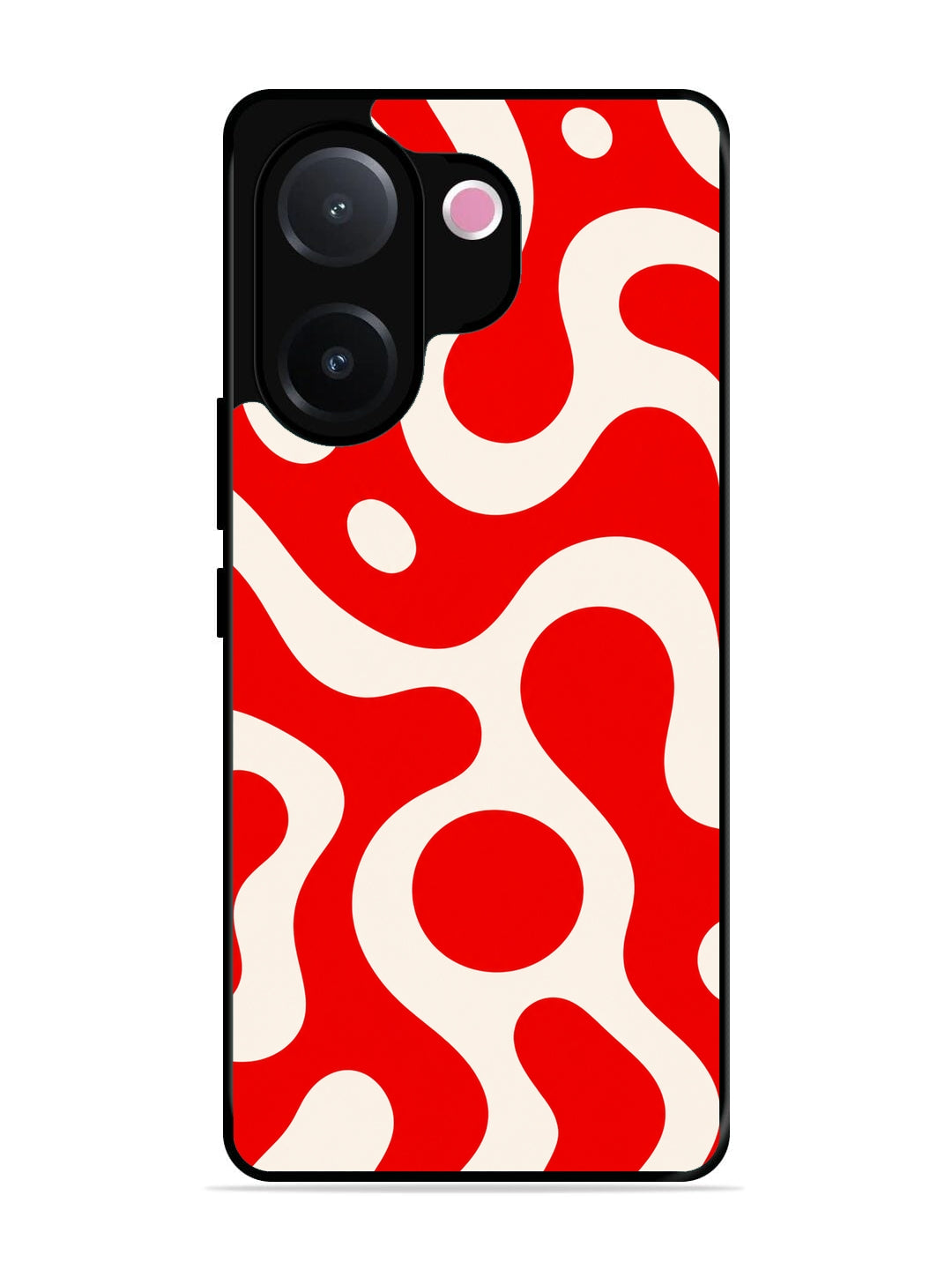 Vivo V60e Fluid wave pattern Vivid Red
