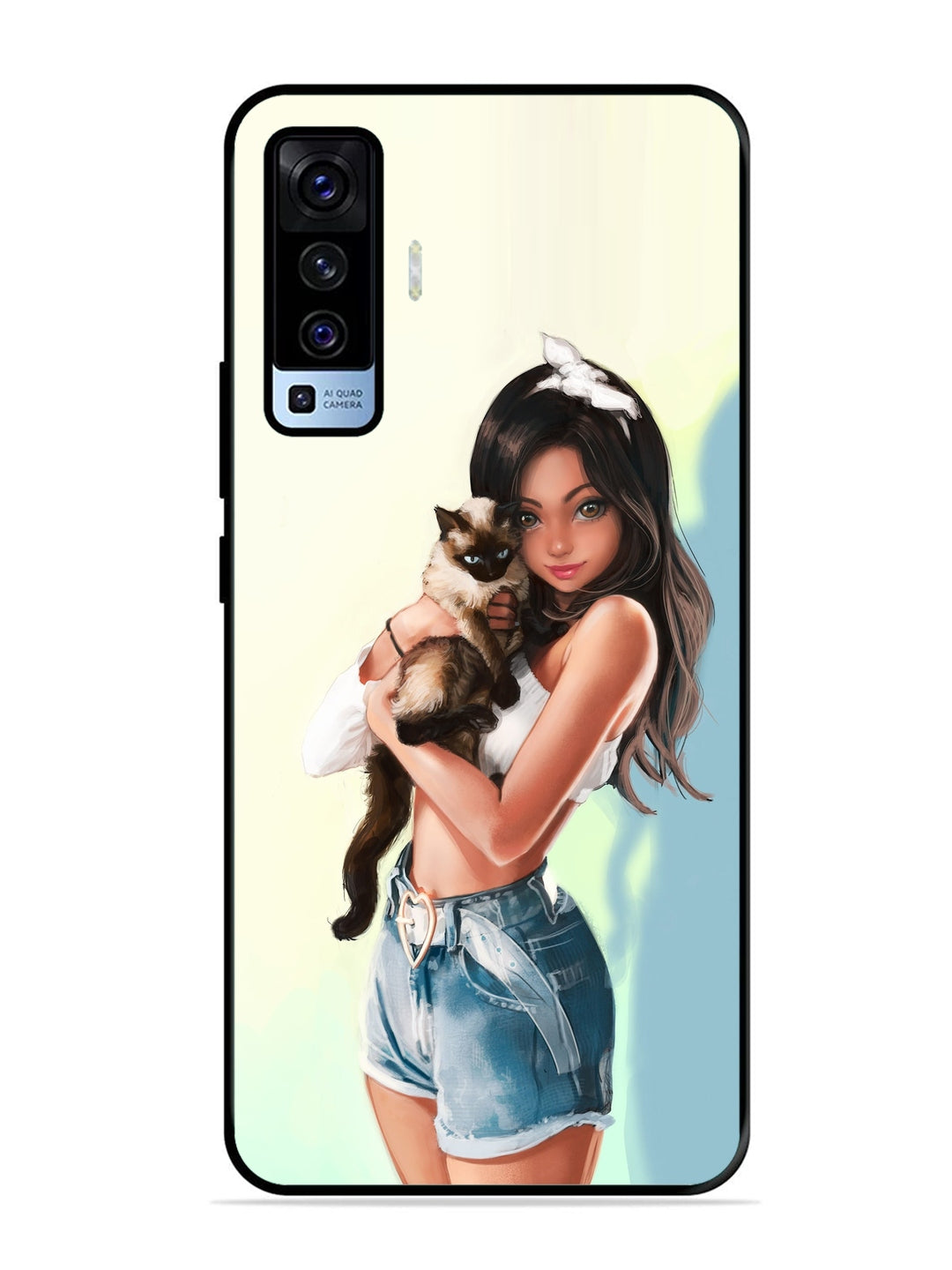 Vivo X50 Cute Girl with Cat