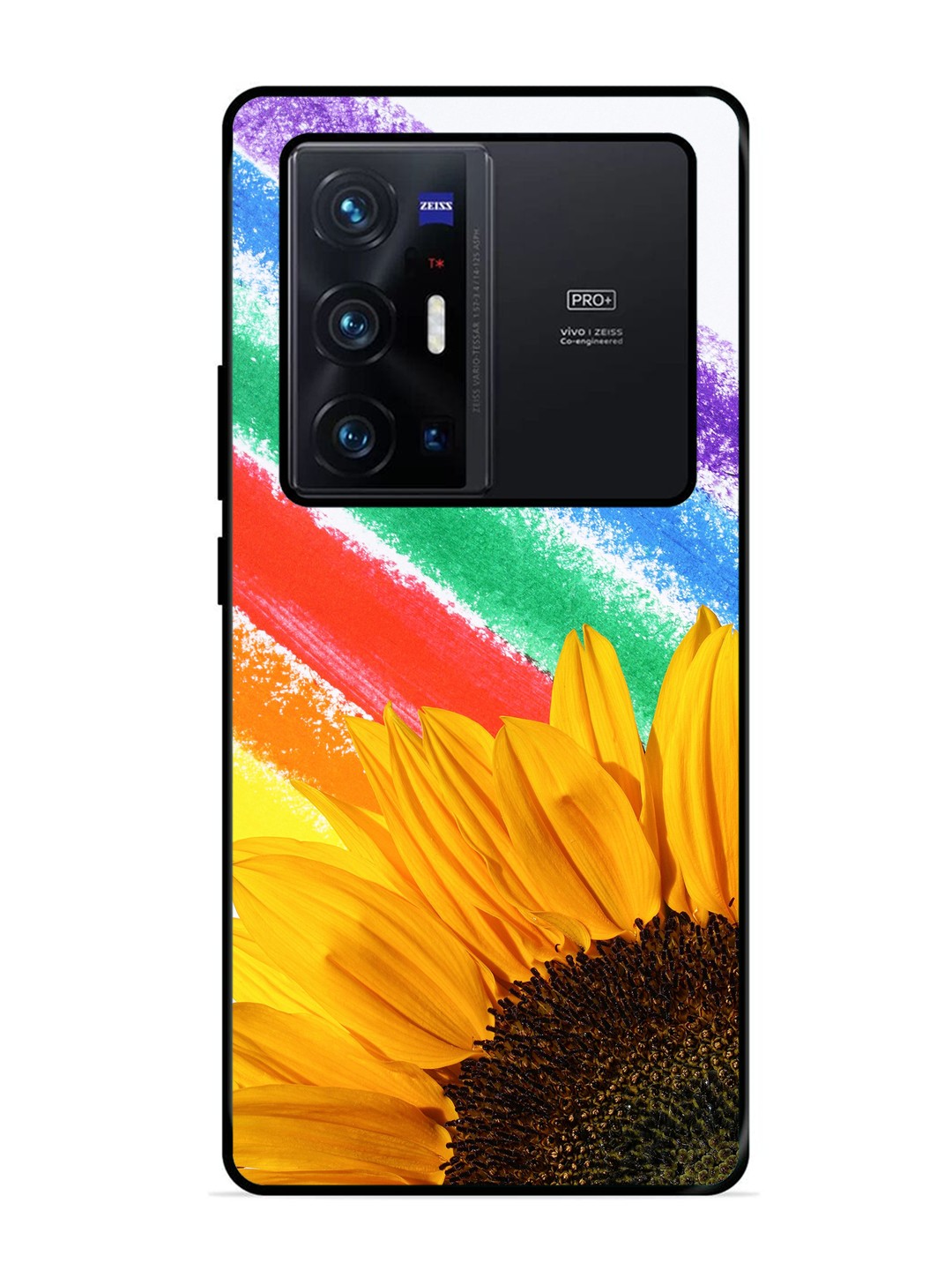 Vivo X70 Pro Plus Sunflower on Colourful Lines