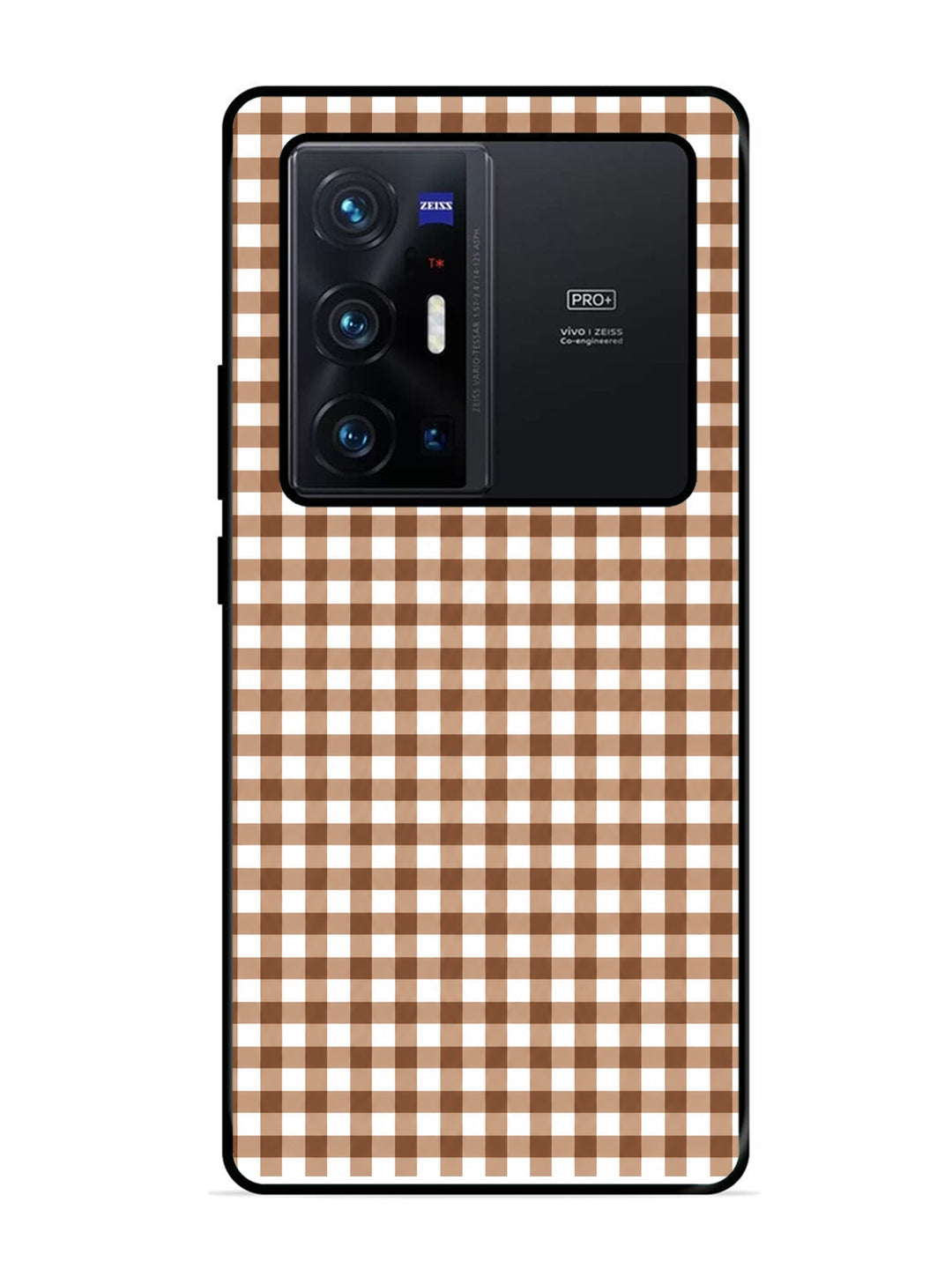 Vivo X70 Pro Plus Gingham Checks Brown