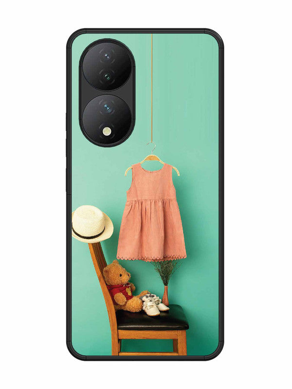 Vivo Y100 5G Trendy dress for girl near toy bear