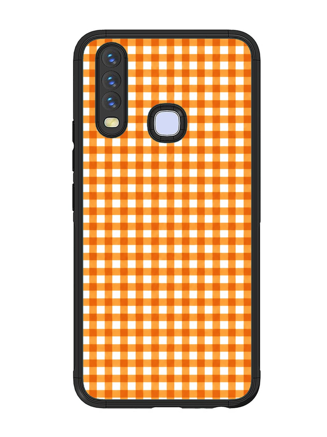 Vivo Y17 Gingham Checks Orange