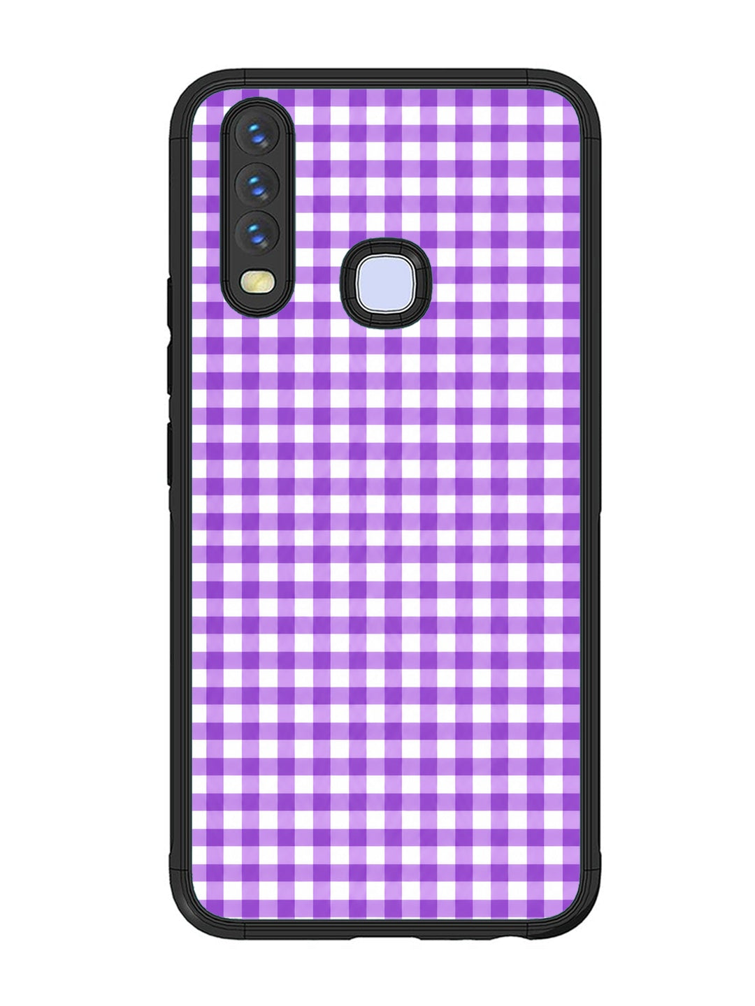 Vivo Y17 Gingham Checks purple