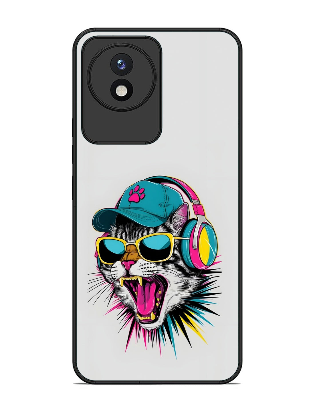 Vivo Y02 Neon Pop Art DJ Cat Vibe