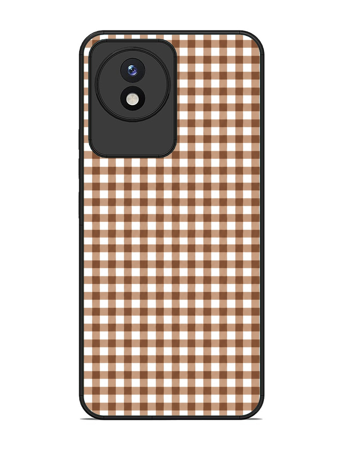 Vivo Y02 Gingham Checks Brown