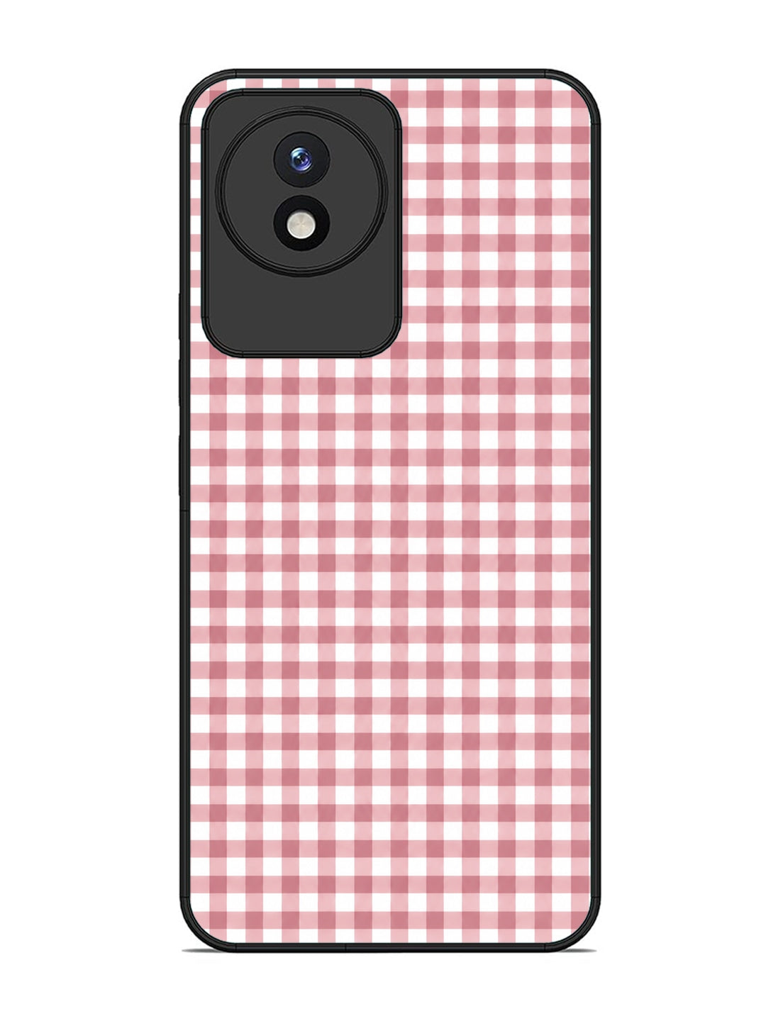 Vivo Y02 Gingham Checks busty rose