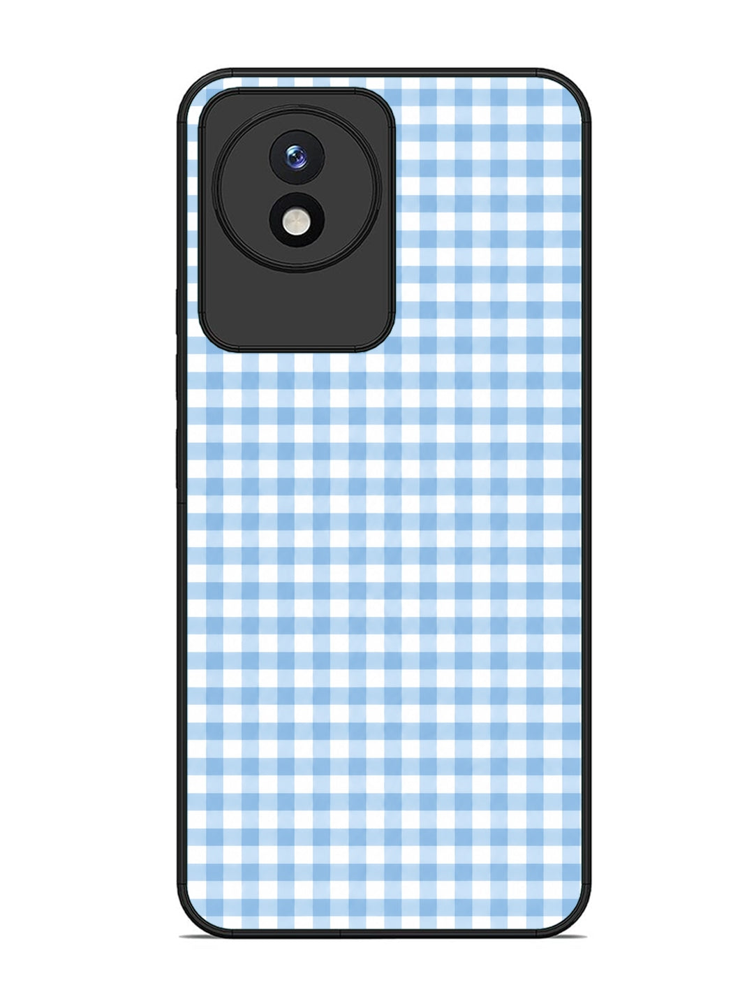 Vivo Y02 Gingham Checks Sky blue