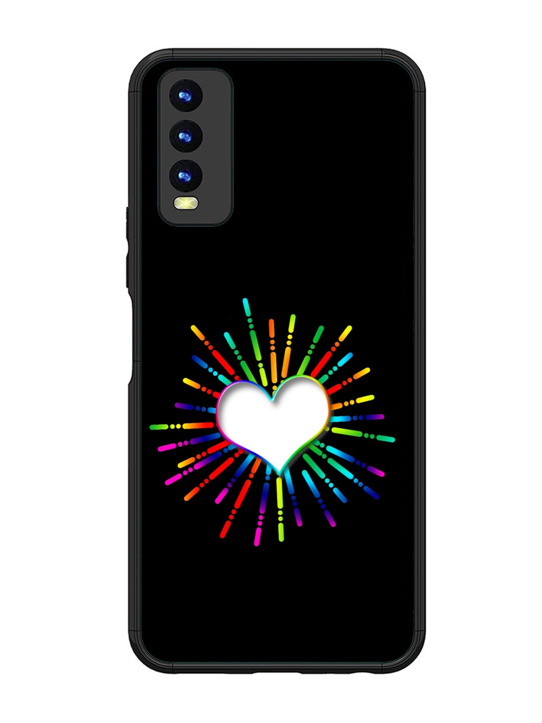 Vivo Y20 Colourful Heart on Black