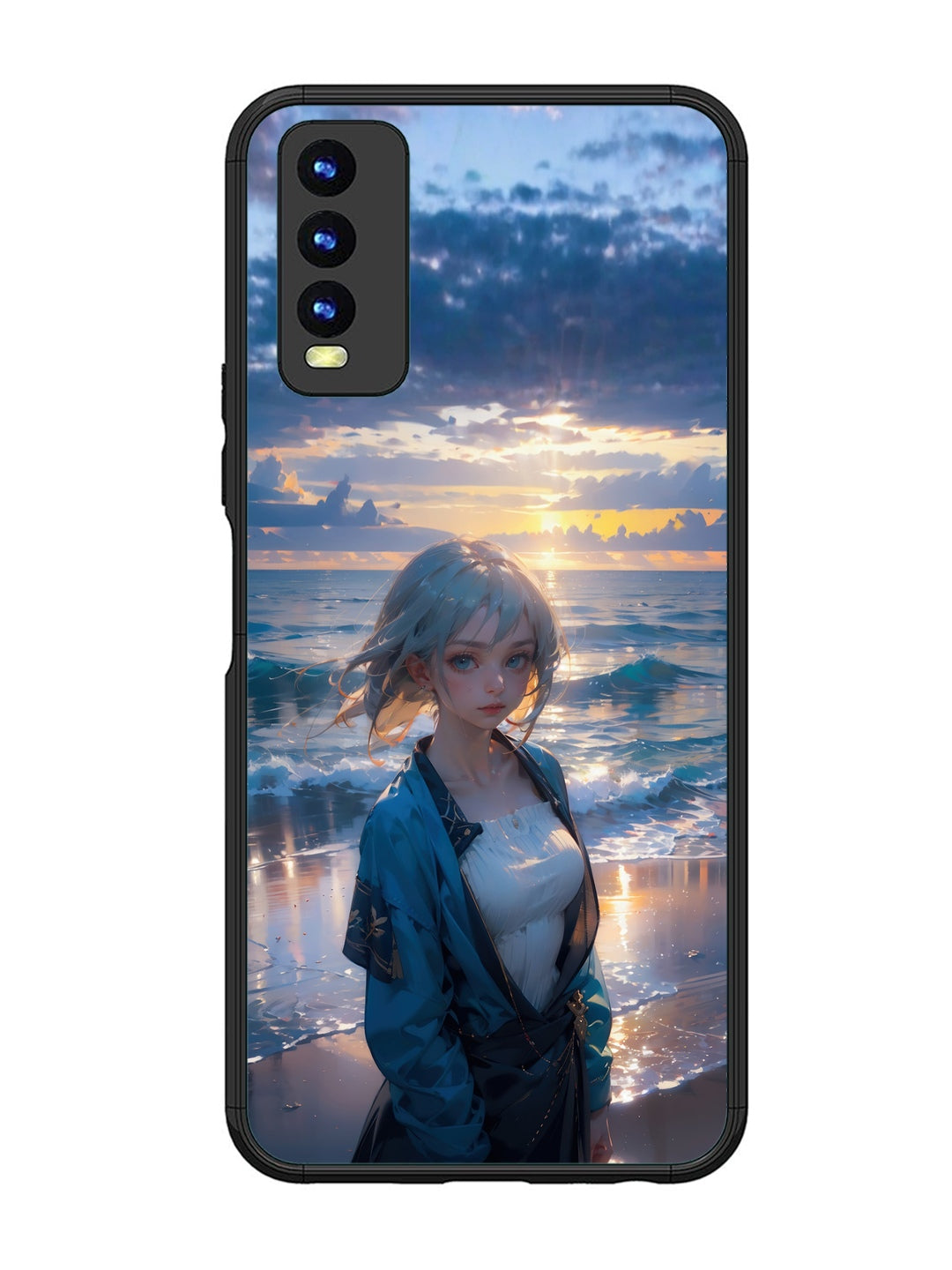 Vivo Y20 Anime Girl Beach Ocean Waves