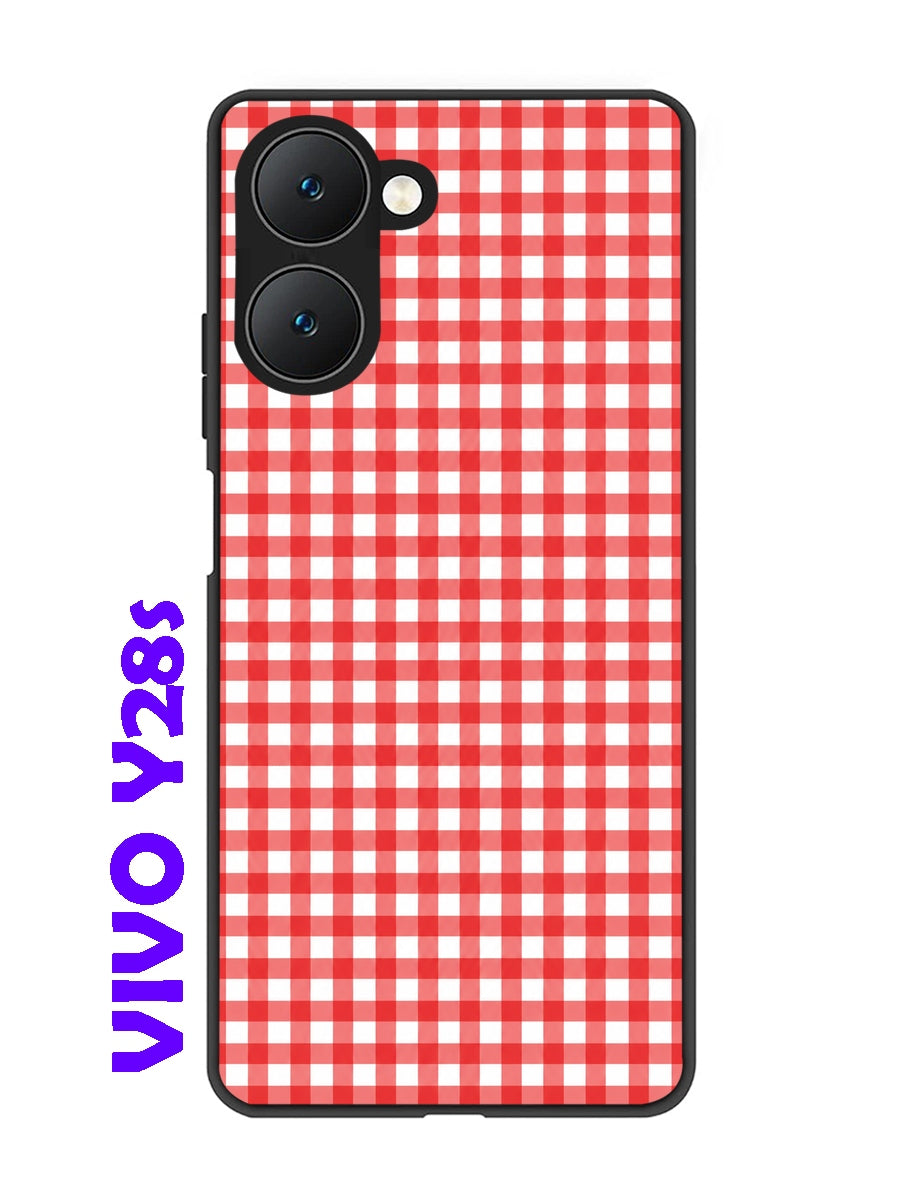 Vivo Y28s 5G Gingham Checks Red