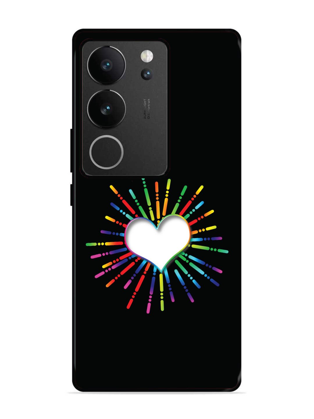 Vivo v29 pro 5g Colourful Heart on Black