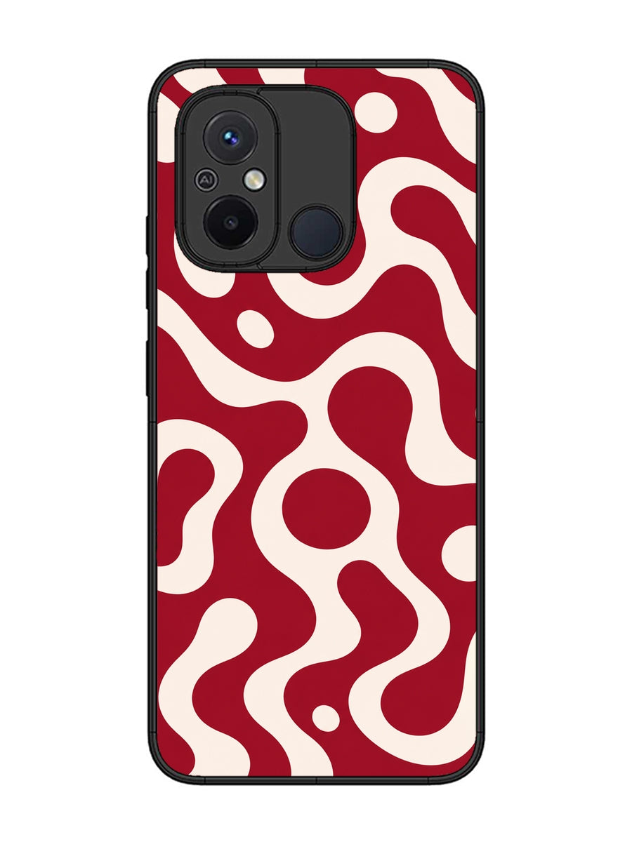 XIAOMI Redmi 12C Fluid wave pattern Wine Red
