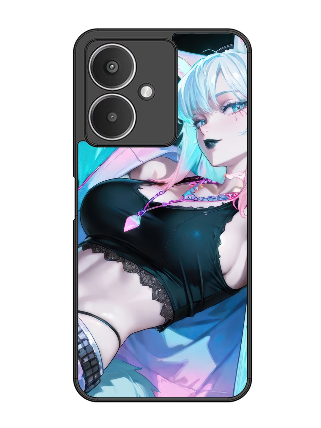 XIAOMI Redmi 13C 5G anime girl fox headpohone white Hair
