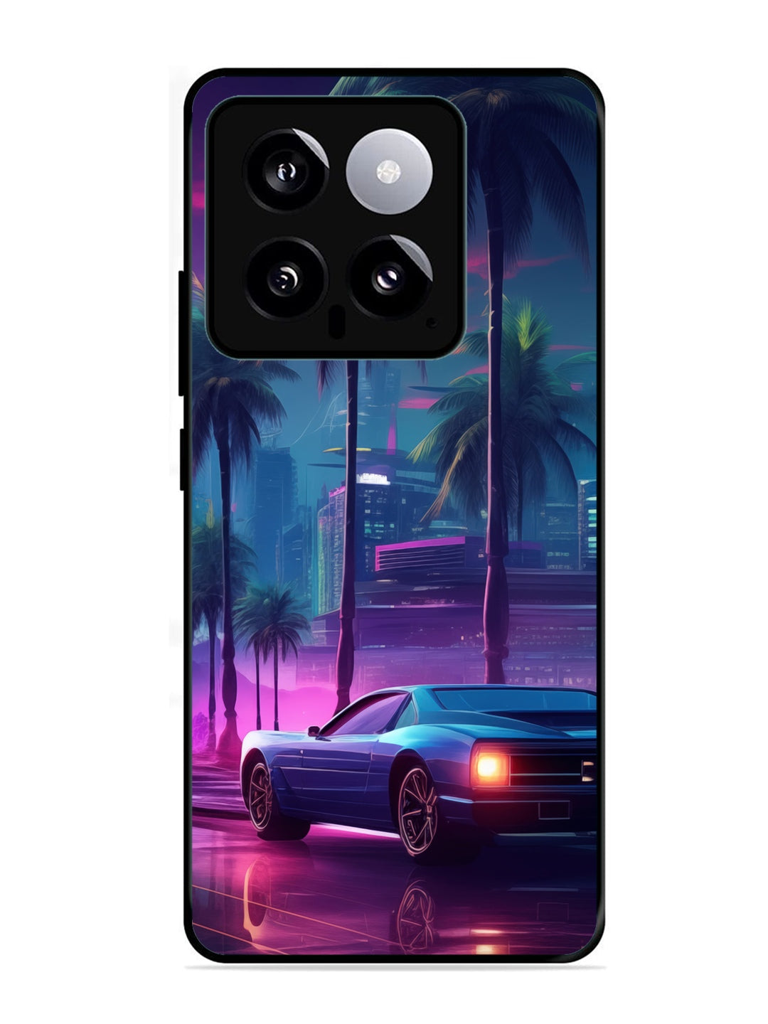 XIAOMI Redmi 14 5G sunset-sports-car-city-palm-trees