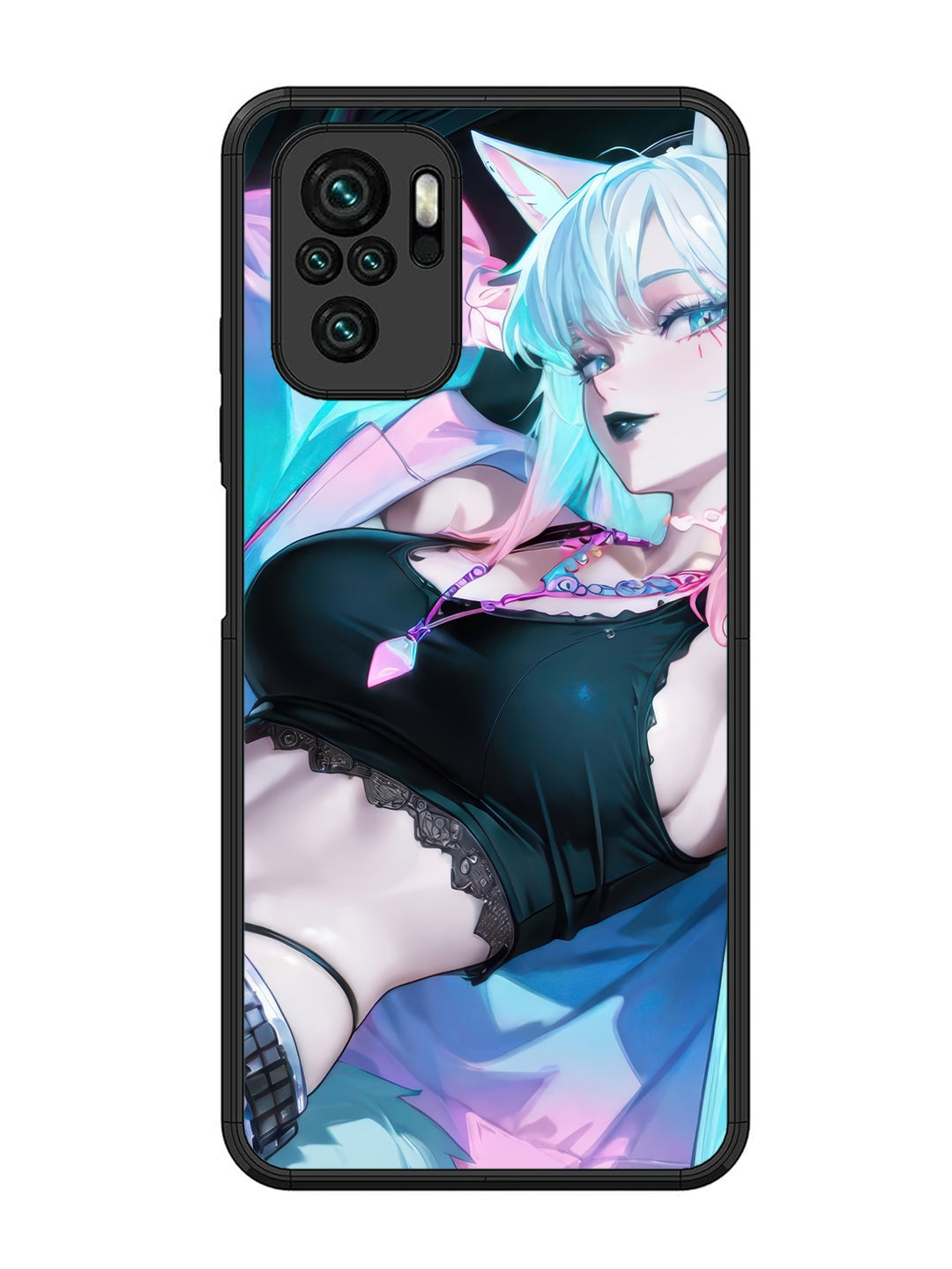 XIAOMI Redmi Note 10 anime girl fox headpohone white Hair