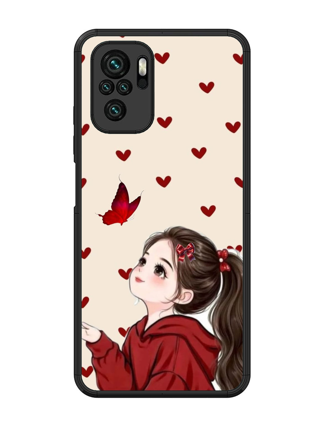 XIAOMI Redmi Note 10 Beautiful girl with red butterfly