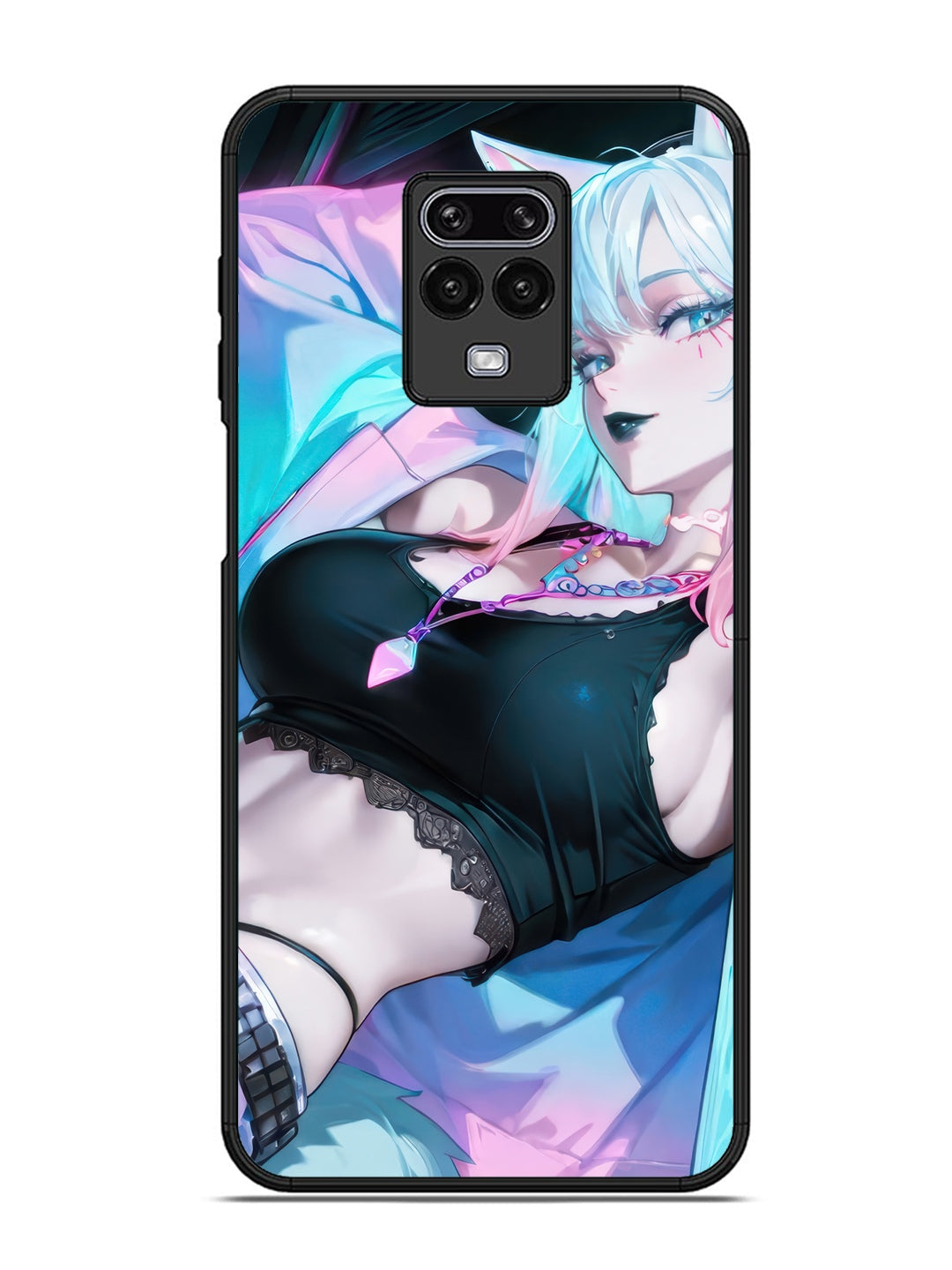 XIAOMI Redmi Note 9 Pro anime girl fox headpohone white Hair