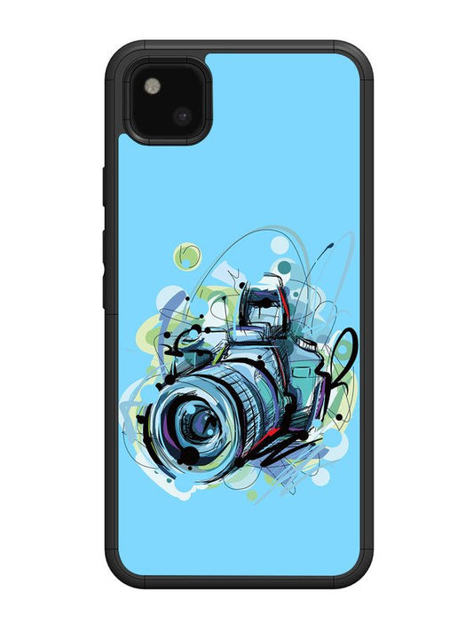 Google Pixel 4A Camera Blue Background