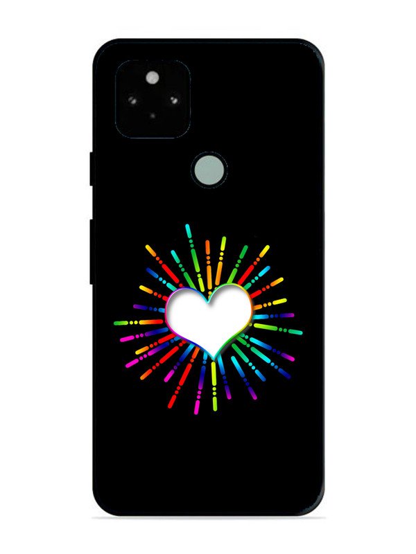 Google Pixel 5 Colourful Heart on Black