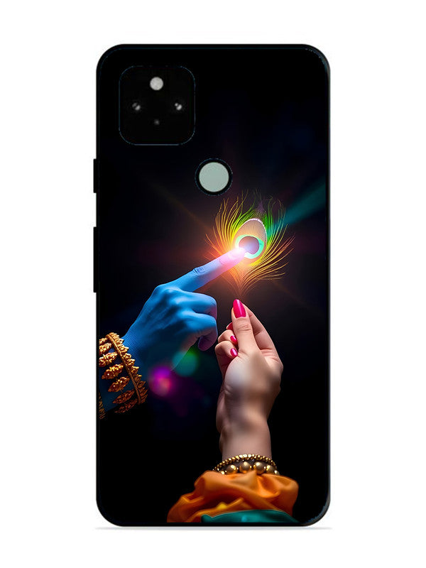 Google Pixel 5 Radha Krishna touching feather