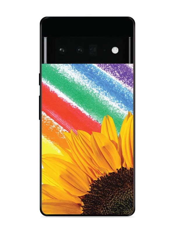 Google Pixel 6 Pro Sunflower on Colourful Lines