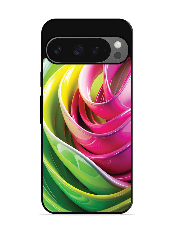 Google Pixel 9 Vibrant Swirl Glossy Ribbon Art