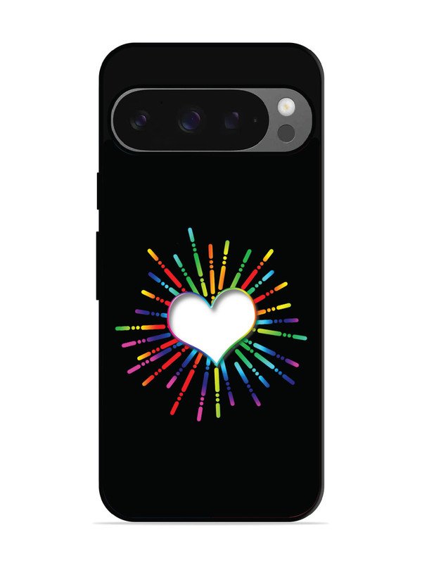 Google Pixel 9 Colourful Heart on Black