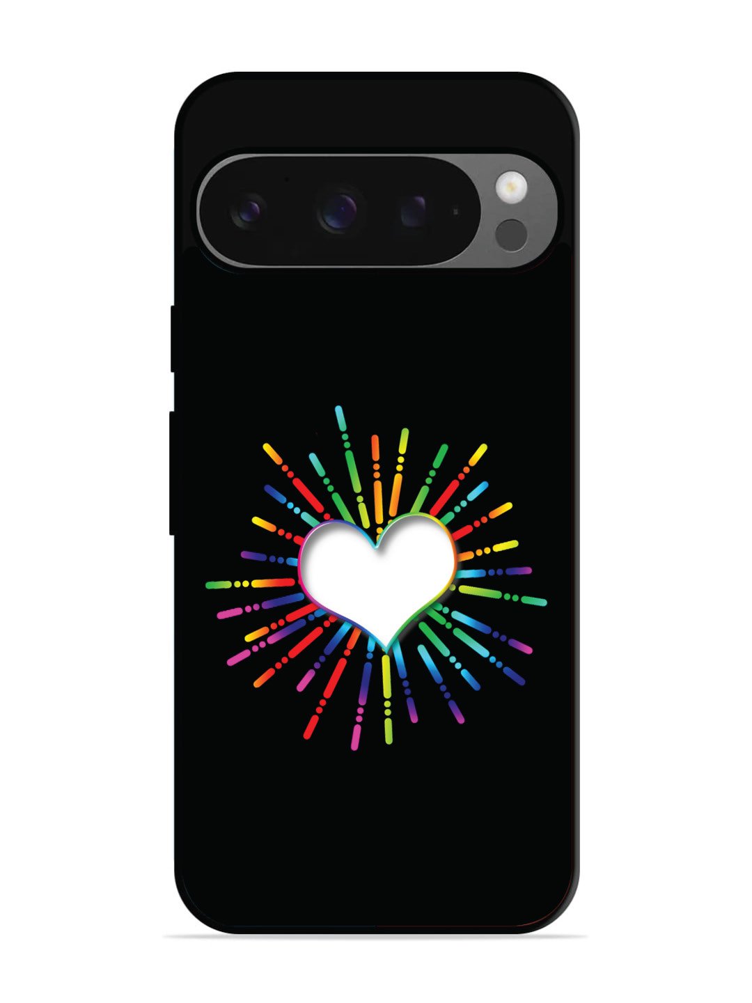 Google Pixel 9 Pro Colourful Heart on Black