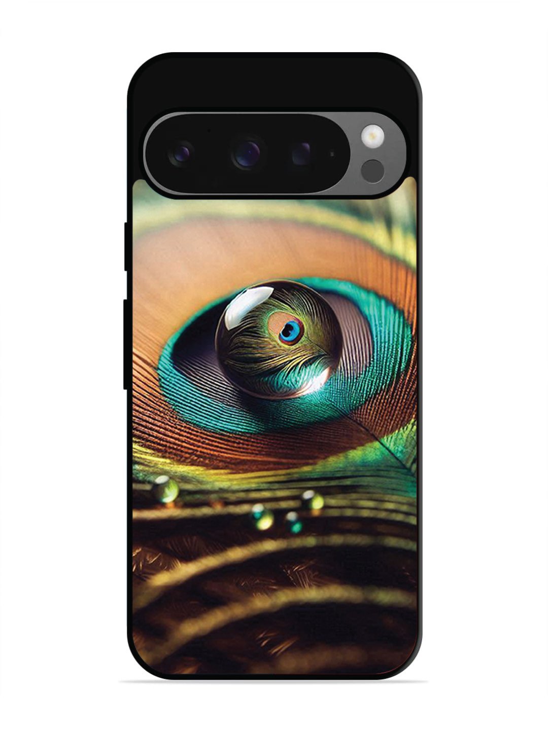 Google Pixel 9 Pro Water Drop On Peacock Feather