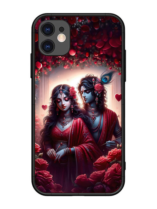iPhone 11 Couples in Red theme like Radha Krishna
