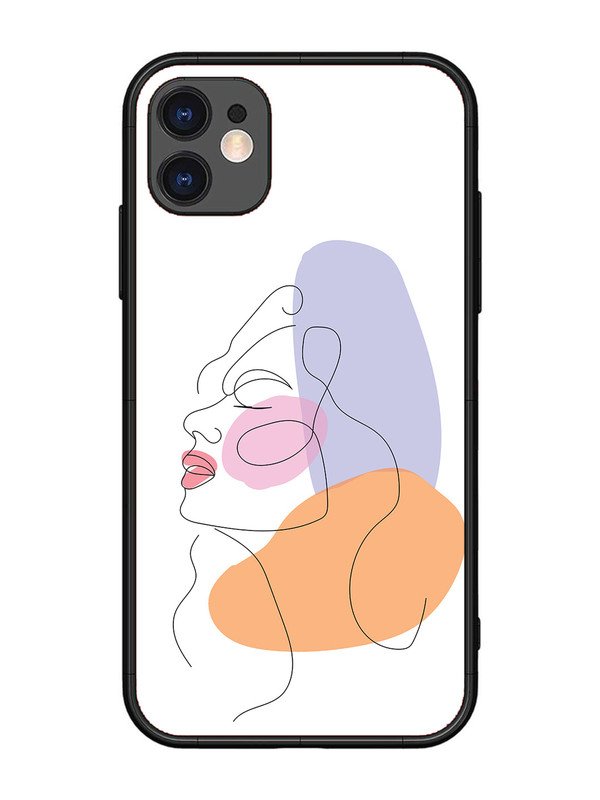 iPhone 11 Line Art Girl Face
