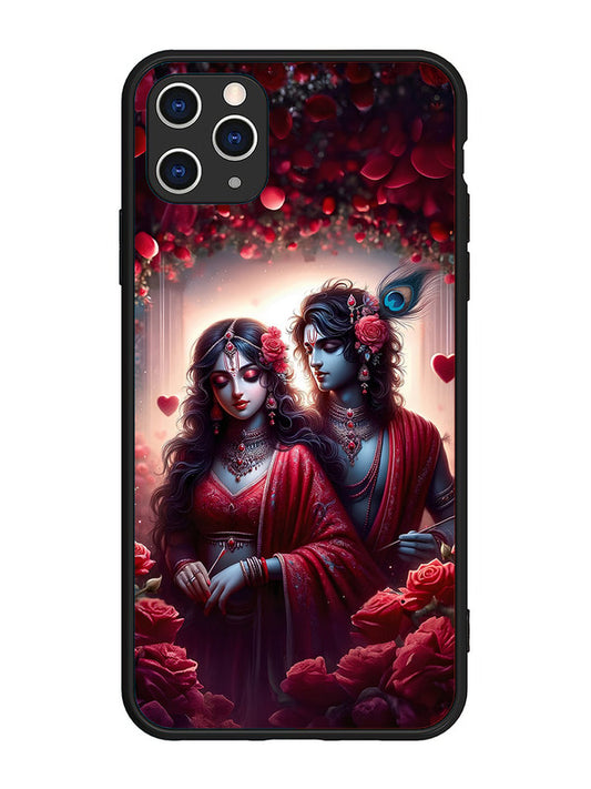iPhone 11 Pro Max Couples in Red theme like Radha Krishna
