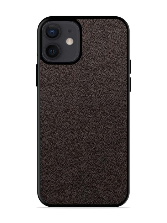 iPhone 12 Mini Print of Brown Leather Pattern