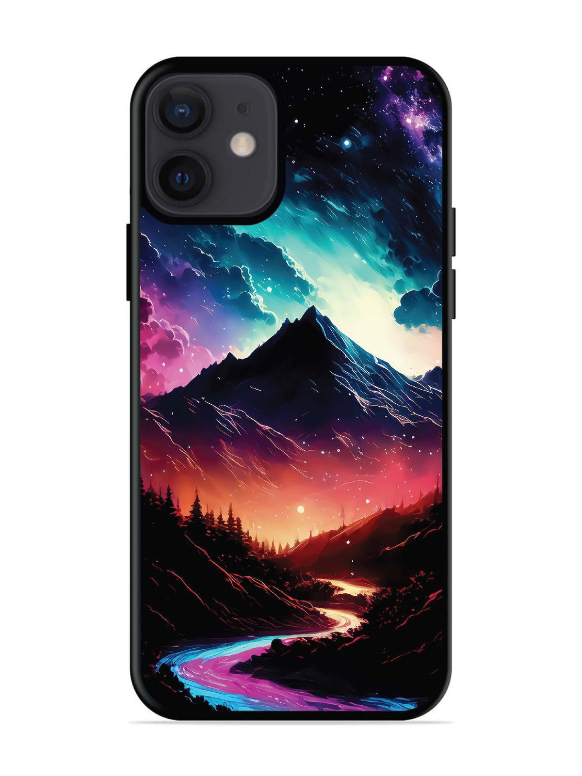 iPhone 12 Mini mountain-valley-Colorful-cloud-at-night