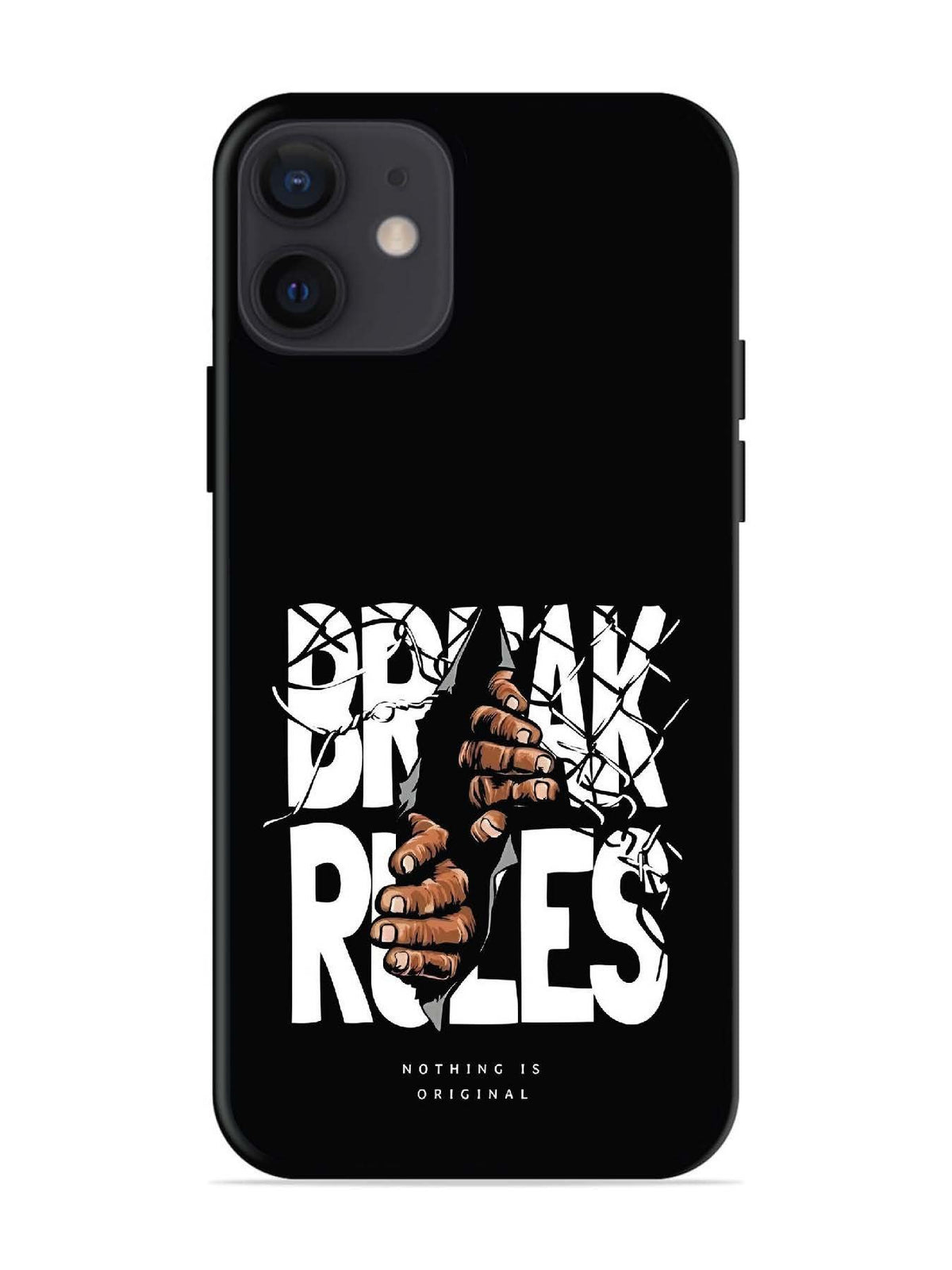 iPhone 12 Mini Break Rules Gritty Typography Art