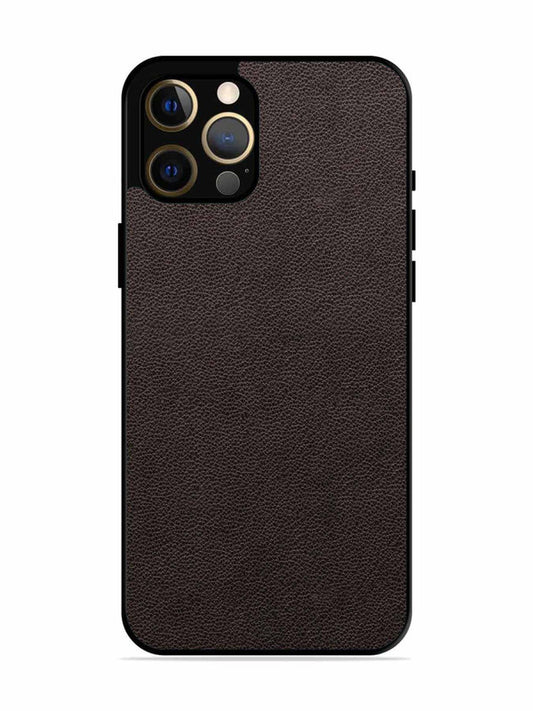 iPhone 12 Pro Max Print of Brown Leather Pattern