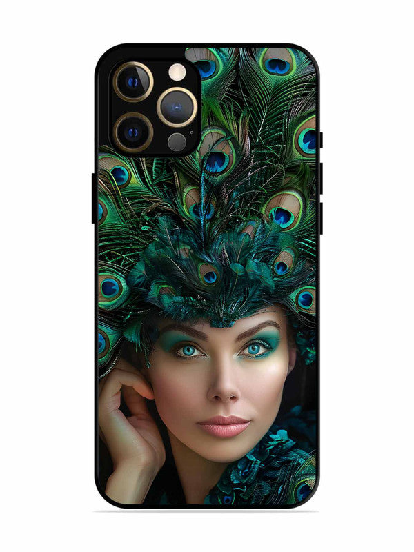 iPhone 12 Pro Max Girl with peacock feather Crown